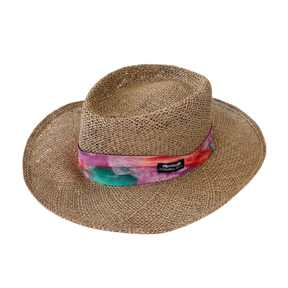 Panama Jack Vintage Straw Hat with Colorful Band